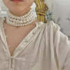 Pearl multilayer choker necklace