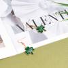 Green Shamrock Dangle Earrings for Women, St. Patrick's Day Accessories Good Luck Hoop Earrings