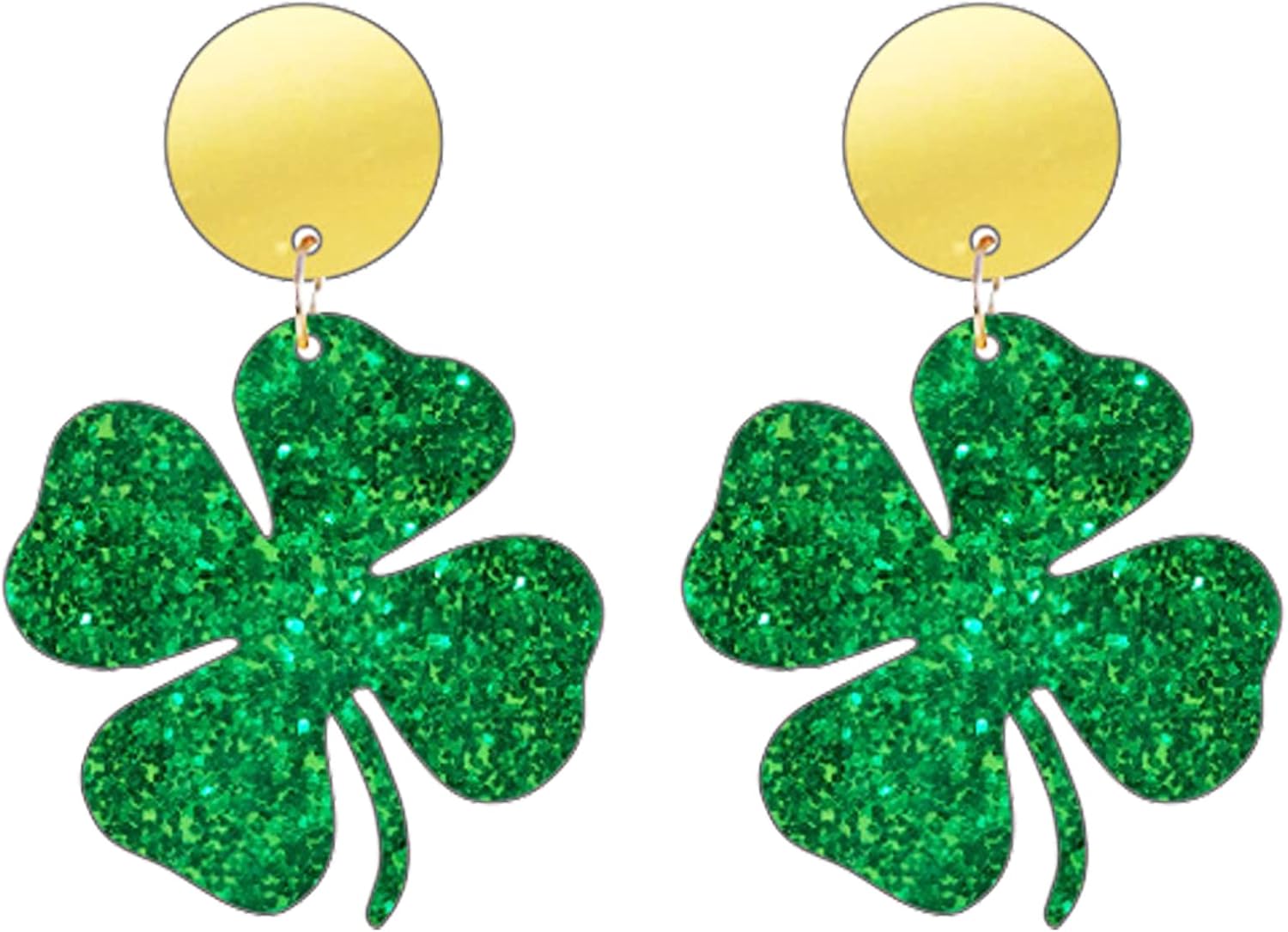 St. Patrick's Day Earrings for Women,Irish Shamrock Acrylic Dangle Earrings, Green Hat Clover Horseshoe Drop Earrings for Irish Festival