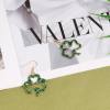 Green Shamrock Dangle Earrings for Women, St. Patrick's Day Accessories Good Luck Hoop Earrings