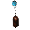 Metallic glass painted bird wind chimes