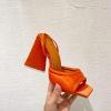 Triangle Heel Cotton Super High Heel Square Toe High Heels