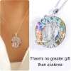 Tree of Life Sister on the Swing Cry-stal Pendant Necklace