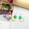 St. Patrick's Day Earrings for Women,Irish Shamrock Acrylic Dangle Earrings, Green Hat Clover Horseshoe Drop Earrings for Irish Festival