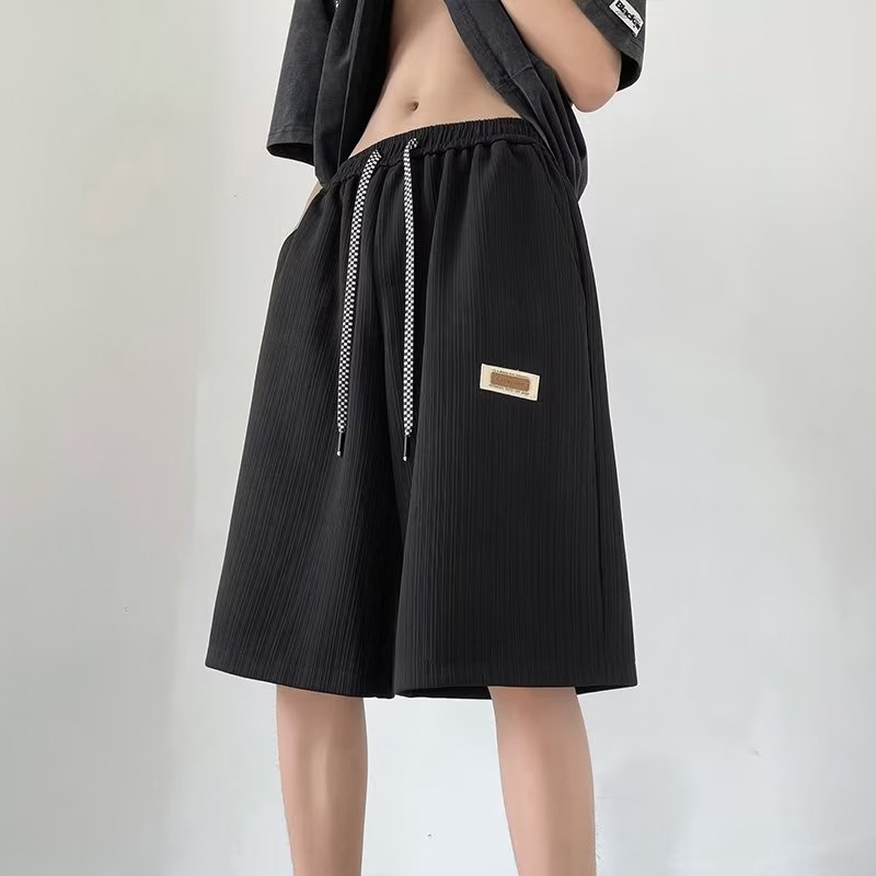 Hong Kong Style Ice Silk Shorts Men's and Women's Same Ultra-Thin Summer Slimming Trendy Korean Style Loose Running Five Points Casual All-Matching