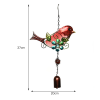 Metallic glass painted bird wind chimes