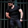 Men's Solid V-Neck T-Shirt