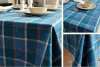 Blue Checked Linen Tablecloth