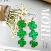 St. Patrick's Day Earrings for Women,Irish Shamrock Acrylic Dangle Earrings, Green Hat Clover Horseshoe Drop Earrings for Irish Festival