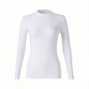 Shoulder Small Stand Collar Slim Fit Inner Wear Fleece Lined Sanded Bottoming Shirt Women's Half Turtleneck Spring and Autumn Winter Long Sleeve T-shirt Top