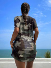 3 piece camo print mesh top swimwear