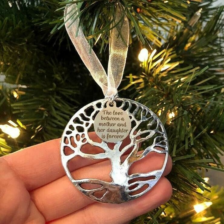 Tree of life decoration in silver tone