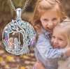 Tree of Life Sister on the Swing Cry-stal Pendant Necklace