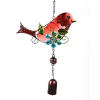 Metallic glass painted bird wind chimes