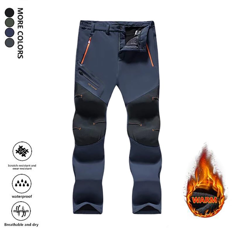 Men's Straight-Leg Carpenter Pants - Fleece-Lined, Waterproof & Scratch-Resistant Work Trousers with Zippered Pockets No Belt Included---Buy 2 Get 10% Off & Free Shipping!