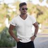 Men's Solid V-Neck T-Shirt