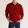 Long Sleeve V-neck Buttons Men's Casual Jacket Polo Shirt