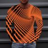 Men's T shirt Tee Optical Illusion Graphic Prints Crew Neck Green Blue Purple Yellow Wine 3D Print Outdoor Street Long Sleeve Print Clothing Apparel Basic Sports Designer Casual