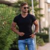 Men's Solid V-Neck T-Shirt