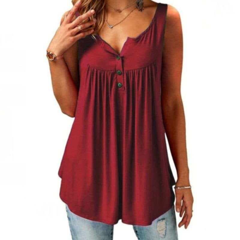 Comfy Loose Button Sleeveless Tank Top For Women (buy 2 free shipping)