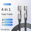4-in-1  Flat Braided Anti-Tangle Charger Cord
