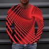 Men's T shirt Tee Optical Illusion Graphic Prints Crew Neck Green Blue Purple Yellow Wine 3D Print Outdoor Street Long Sleeve Print Clothing Apparel Basic Sports Designer Casual