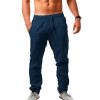 Men's Beach Pants Casual Trousers Straight-leg Sweatpants Sporty Outdoor Sports Yoga Cotton Daily Holiday Pants Drawstring Elastic Waist Lightweight Solid Color Gray Khaki Black L Summer Spring