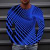 Men's T shirt Tee Optical Illusion Graphic Prints Crew Neck Green Blue Purple Yellow Wine 3D Print Outdoor Street Long Sleeve Print Clothing Apparel Basic Sports Designer Casual