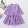 Girls Long Sleeve Rainbow Embroidered Dress