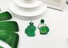 St. Patrick's Day Earrings for Women,Irish Shamrock Acrylic Dangle Earrings, Green Hat Clover Horseshoe Drop Earrings for Irish Festival