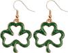 Green Shamrock Dangle Earrings for Women, St. Patrick's Day Accessories Good Luck Hoop Earrings