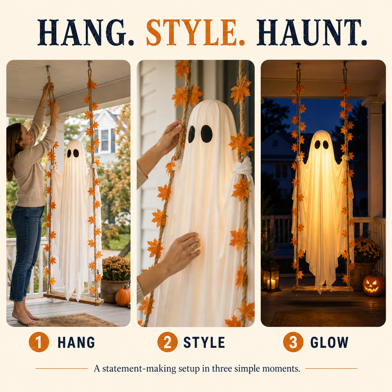 Halloween Hanging Swing Ghost