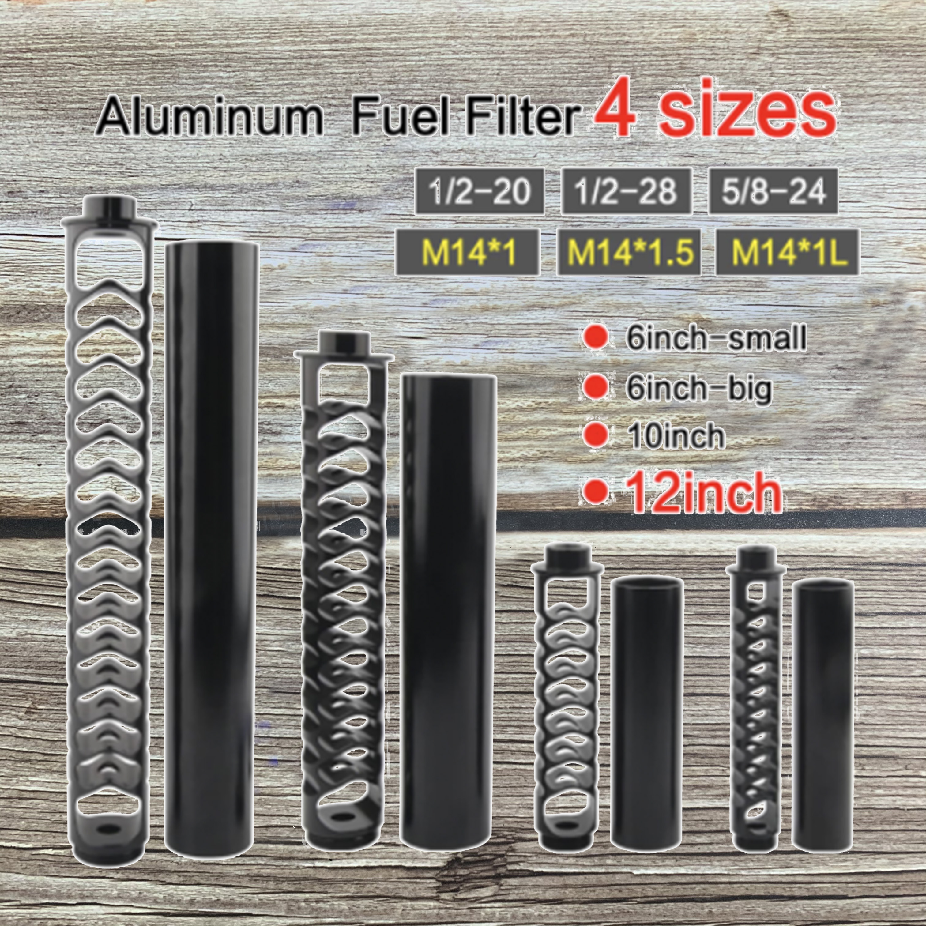 Single Core Aluminum Solvent Trap Suppressor NAPA 4003 filter 1/2 WIX 1/2, 5 / 8-20, 4003-28, 24003-24