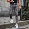 Men's Chinos Slacks Pencil Trousers Jogger Pants Plaid Checkered Lattice Soft Full Length Daily Weekend Office / Business Casual / Sporty Blue Light Green Inelastic / Fall