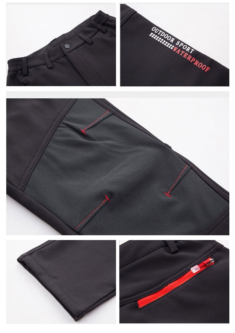 Men's Straight-Leg Carpenter Pants - Fleece-Lined, Waterproof & Scratch-Resistant Work Trousers with Zippered Pockets No Belt Included---Buy 2 Get 10% Off & Free Shipping!