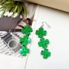 St. Patrick's Day Earrings for Women,Irish Shamrock Acrylic Dangle Earrings, Green Hat Clover Horseshoe Drop Earrings for Irish Festival